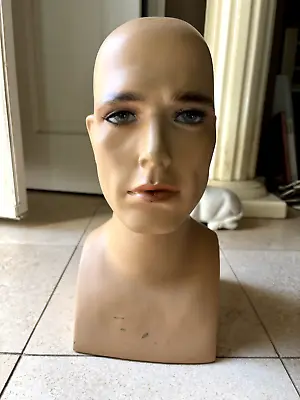 Rare & Handsome Vintage Bald Male Mannequin Head Sculpted Cheekbones NR! • $299.99