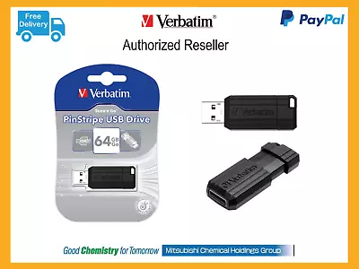 ($0 P & H) Verbatim USB 2 Flash Thumb Drive 64GB Store N Go Black Capless 49065 • $16.85