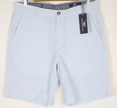 Vineyard Vines Men's Shorts 9  Seersucker Breaker Shorts Striped Bayside Blue • $42.49