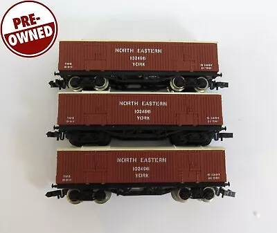 N Gauge Farish 3x Bogie NE York Wagons UNBOXED (PL138) • £34.95