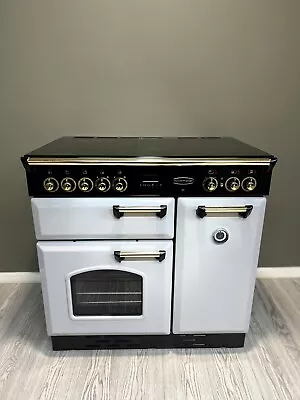 ⚡️all Electric Ceramic Rangemaster Classic 90 Range Cooker In Goose Grey & Brass • £1280