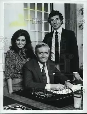 1985 Press Photo Actors Morgan Brittany David Birney Arthur Hill In  Glitter.  • $17.99