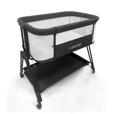 Star Kidz Cosmo Baby Bedside Bassinet - Charcoal • $190