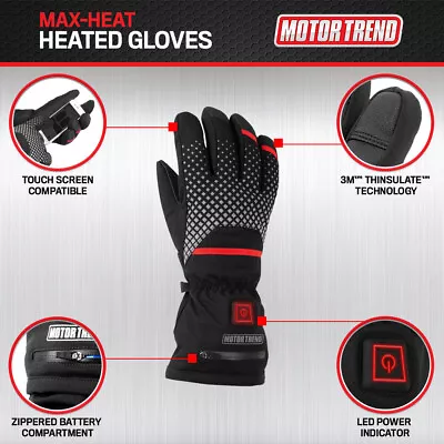 Rechargeable Heated Gloves For Motorcycles And Winter Sports By Motor Trend • $59.50