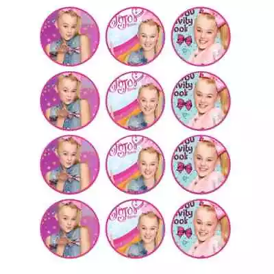 12 X JOJO SIWA Edible WAFER PAPER Cupcake Toppers UNCUT Images  • $4.90