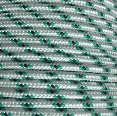 $59.95 • Buy 10mm X 35m Polyester Rope Double Braided White Green Black - Yacht Sailing Moori