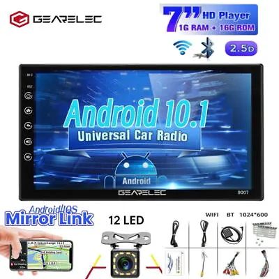 Android 10.1 7  Car Stereo GPS Navi BT Radio Player Double 2 Din WIFI USB+Camera • $49.99