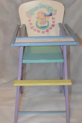 Vintage Wooden Wood Cabbage Patch Kids Doll High Chair Highchair Booster Seat • $50