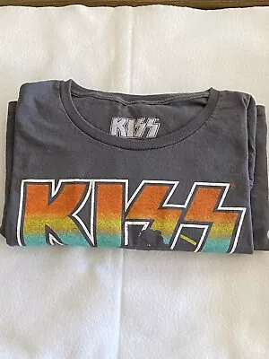 Kiss  Rock And Roll All Nite   T-Shirt 2XL Short Sleeve Crew Neck Gray • $14