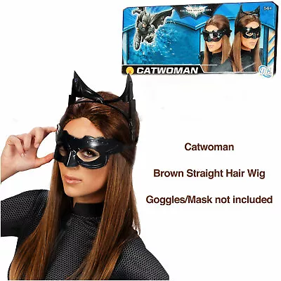 CATWOMAN Brown Wig Adult Dark Knight Rises Licensed Halloween Costume Accessory • $33.26