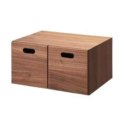 MUJI Stacking Chest Width 37 Depth 28 Height 18.5cm Half 2 Drawers Walnut Veneer • $124.44