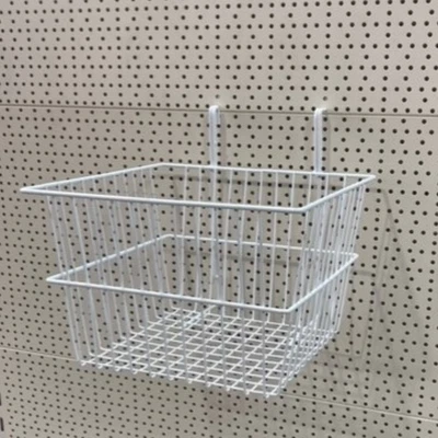 £16.43 • Buy White Heavy Duty Grid Mesh Pegboard Retail Shop Display Basket
