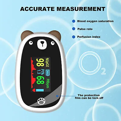 Fingertip Pediatric Pulse Oximeter LED Blood Oxygen Saturation SpO2 Health New • £11.26