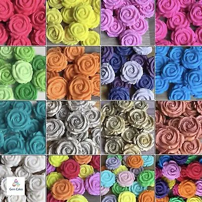 SUGAR PASTE ROSES Edible Flowers Fondant Cake Cupcake Decoration Toppers Wedding • £6.99