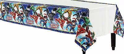 Justice League Party Supplies TABLECLOTH Plastic 54 X 96 Inch  • $9.50