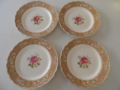 Vintage Set 4 Dinner Plates Grindley Marlborough Royal Petal Woodstock Pink Rose • $125
