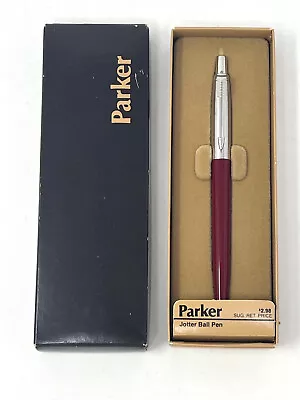 Vintage  Parker Burgandy Jotter Ball Point Pen In Original Box • $18.99