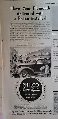 1937 Philco Auto Car Radio Installed On Plymouth Car Vintage Ad • $9.99