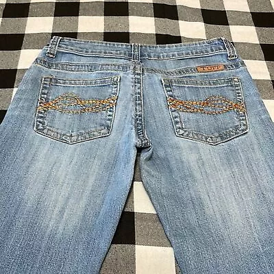 Cowgirl Tuff Bootcut Jeans Women's Size 27 X 33 Light Wash Stretch Long Tall • $27.99