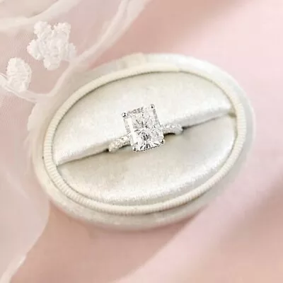 2Ct Emerald Cut Lab-Created Diamond Engagement & Wedding 14k White Gold FN Ring • $81.55