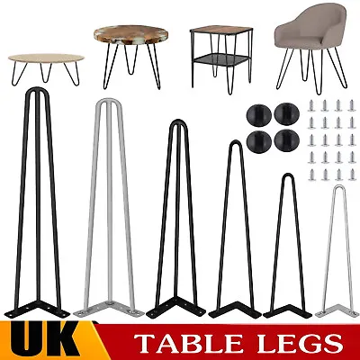 £35.97 • Buy 4x Hairpin Legs Hair Pin Legs Set For Furniture Bench Desk Table Metal Steel DIY
