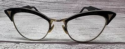 Vintage Black Rimmed Eyeglass Frames American Optical Size-5 3/4 MCM Mid Century • $50