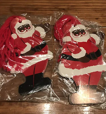 Lot 2 Packs Vintage Christmas Gift Tags W/Yarn Black Santa 1992 • $6