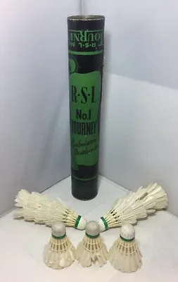 $37.13 • Buy Vintage Tube Of Late 1950s Early 1960s RSL Badminton Shuttlecocks Feather