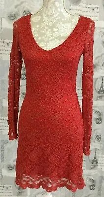 **SALE** Women's Max C London Red Lace A Line Dress UK Size 10/EU 36 - VP7 • £7.50