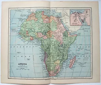 Africa - Original 1881 Map By Phillips & Hunt. Antique • £14.46