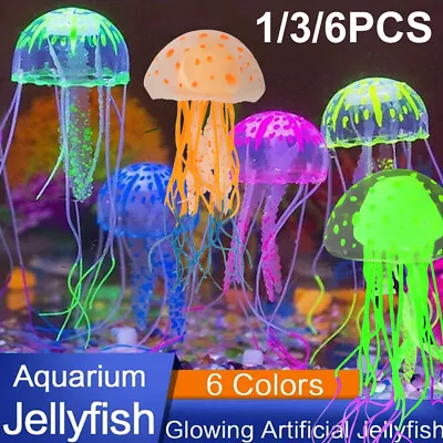 Artificial Jellyfish Ornament Aquarium Jelly Fish Tank WP Glowing Effect Decor • $7.98