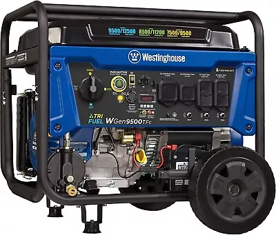 Westinghouse 12500-W Portable Tri-Fuel Gas Powered Generator With Remote Start • $1444.99