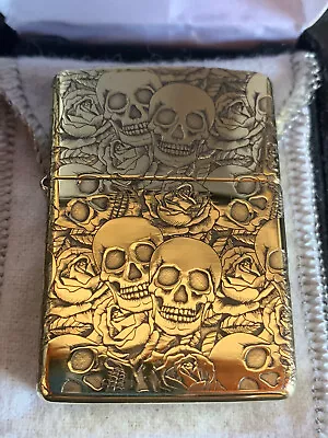 Rare Zippo Skull 5-side Armor In Velvet Box New • $284.86