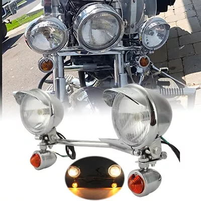 Passing Spot Lamp Turn Signal Lights Bar For Honda VTX 1300 C R S RETRO Cruiser • $65.99