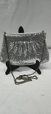 Marlo Handbag Metallic Mesh Link Bag Matte Silver With Chain Strap #E1749 • $20