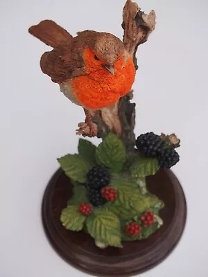 Country Artists 1994 Large Garden Bird Figurine Robin With Blackberries CA279 • £15