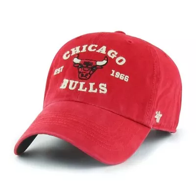 NBA Chicago Bulls ('47 Brand) Brockman Clean Up Adjustable Dad Hat Vintage Red • $19.99