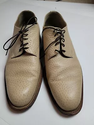 R.Martegani Boutique Line Handmade In Italy Tan Textured Leather Mens Shoes 9.5M • $99