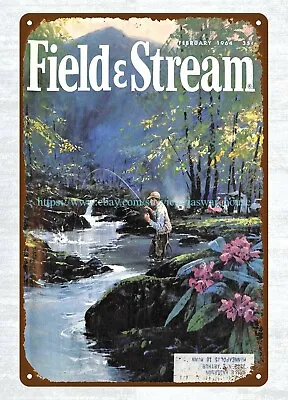 Garage Poster Wall Decor 1964 Field & Stream Fishing Metal Tin Sign • $18.88