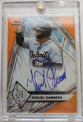 2022 Topps Finest Miguel Cabrera Finest Moments ORANGE Auto 23/25 SP Tigers!! • $100