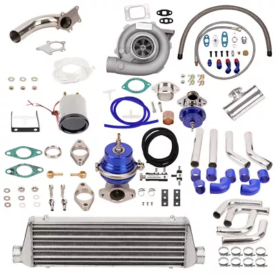 T3 T4 T04E Universal Turbo Kit Stage III+Wastegate+Turbo Intercooler+piping 10PC • $766.13