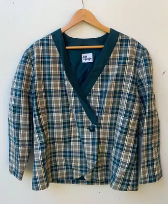 ELM DESIGN Womens Vintage Retro Funky Check Jacket Blazer Size Approx XL XXL • $22.12