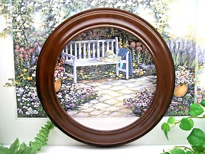 Van Hygan & Smithe  WOODRIDGE  11 1/4   Round Collector Plate Wood Frame • $23.98