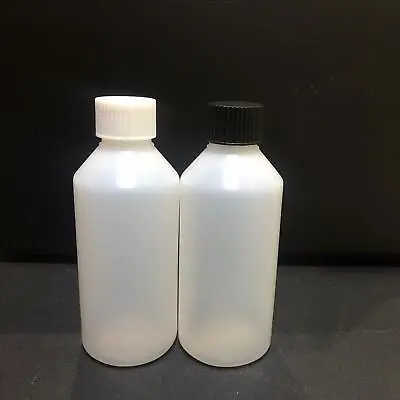 £3.95 • Buy 250ml Plastic Bottles Natural HDPE With White/Black Screw Top Lid UK STOCK