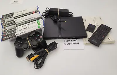 PS2 Slim Console SCPH-70002 X 10 Games TV Remote M Card & Genuine Controller • $159