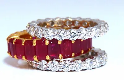 Stackable Ruby Diamonds Eternity Rings 14kt Natural Vivid Reds Stacking 11.36ct • $13000