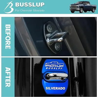 BussLPF For Chevy Silverado Accessories 2007-2023 Stainless Steel Door Lock. Red • $11.97
