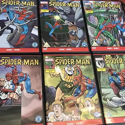 £15.95 • Buy Original Spider-Man Bundle X6 DVD Season 1 2 + 3 Stan Lee VGC Marvel Cartoon