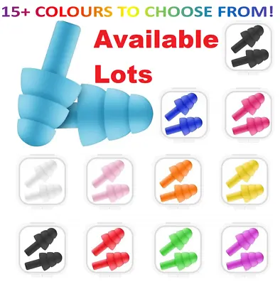 Ear Plugs 10 Pairs Soft Reusable Ear Plug For Noise Cancelling Sleep Swim & Work • £2.99