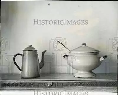 1963 Press Photo Enamel-on-metal Teapot And Soup Tureen From Japan Florida • $15.88